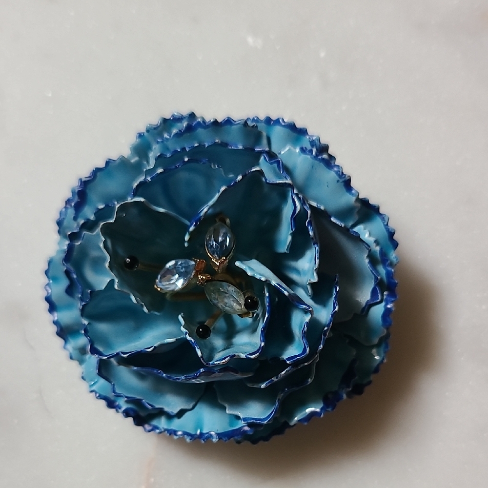 Blue Floral Brooch